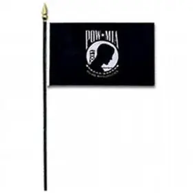 Mpowm46 Flagandbanner Pow Mia Miniature Flag 4 Inch X 6