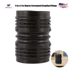 Adp53302 Flex Drain 4-in X 3-in Corrugated Pipe Connector - Fits Pvc And Dwv Applications