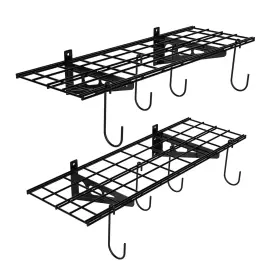 Fleximounts 810072822475 Garage Wall Shelving 2-pack 1x3 Ft Includes 8 Bike Hooks