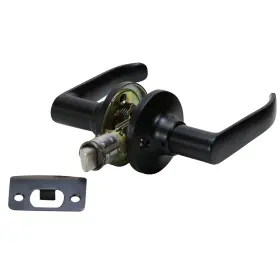 1226-mb Folkamp Lockset For Rv - Style 3 Lever Set Passage Matte Black Recreational