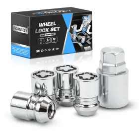 M12x1.25 Fomiuzy 768697081411 Wheel Lock Lug Nut Set M12 X 1.25 Anti Theft Fit Silver