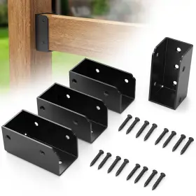 M252h04 Forogore 4 Pcs 2 Inch X Stainless Steel Deck Railing Brackets Parallel Black