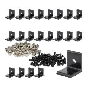 Qi-1010 Forrcky 20sets 1010 10 Series Aluminum Extruded Profile Black Connector Brackets Kit