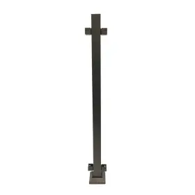 53312396 Fortress 39.5 Inch H Weather Resistant Exterior Steel Railing Line Post In Bronze