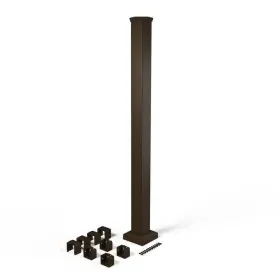 58339035 Fortress Deck Railing Post With Brackets 2.5 Inch Wx39.5 H Exterior Aluminum In Brown