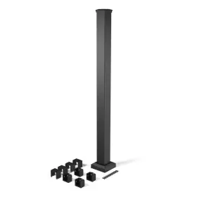 58339038 Fortress Deck Railing System 2.5 Inch X39.9 Sand Post With Bracket Aluminum Black