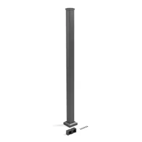 58351038 Fortress Railing Post With Brackets 51 Inch H X 2.5 W Uv-protected Aluminum Black Sand