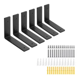 Hyx-250702-646 Foyuee 6 Inch Heavy Duty Floating Shelf Brackets Pack Extra Thick 0.2 Steel Indu