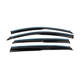 40461 Fphiue Window Visor Mugen Style Acrylic Rain Guard With Chrome Trim 4pcs For Honda Fo