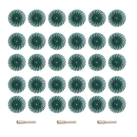 Fppo 728458904786 30pcs 1 Inch Radial Bristle Disc Kit With 1/8 3 Mm Shank For Rotary Tools De