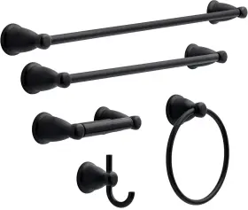 B088hfffpm Franklin Brass Kinla 5-piece Bathroom Set Matte Black 18 Inch 24 Towel Bar