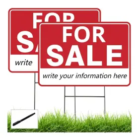 Frohllia 607605838283 2 Pack For Sale Signs Large Yard Sign With Stake 17x12 Inches Doub