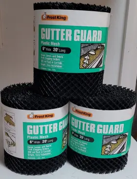 Vx620 Frost King 077578035291 3x Thermwell 6 Inch X 20 Ft. Black Plastic Gutter Guard