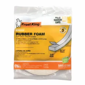 R338wh Frost King 24 Pack - Rubber Foam Weatherseal Tape 3/8 W X 3/16 Inch T 10 Ft