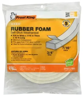 R734wh Frost King 24 Pack - Rubber Foam Weatherseal Tape 3/4w X 7/16 Inch T 10 Ft