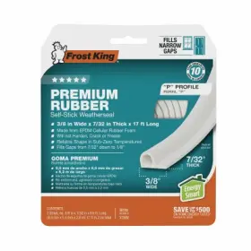 V28wa Frost King P-section Self-stick Rubber Weatherseal Tape White 3/8 Inch X 17 Ft. -