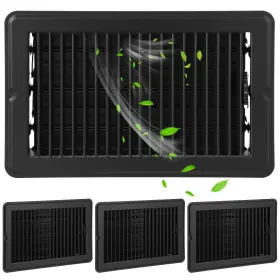 Qa-fumete-3806 Fumete 2 Pcs 6 X 10ftft Black Floor Vent Covers Heavy Duty Register Metal