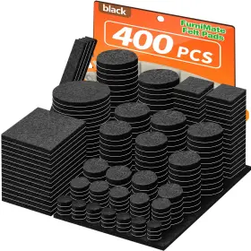 B0f8v1cjpg Furnimate 400pc Black Felt Furniture Pads For Hardwood Floors - Multiple Large Sizes