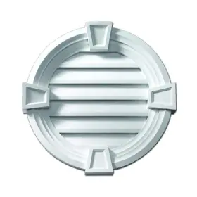 Frlv24mtk Fypon Gable Vents Louvers 25 Inch X Round Polyurethane White With Trim Keystone