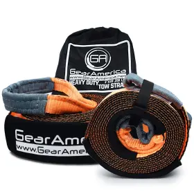 Ga Gearamerica 689354968947 3 Inch X 20ft Heavy Duty Tow Strap Kit 2 Pack - Tree Saver Winch