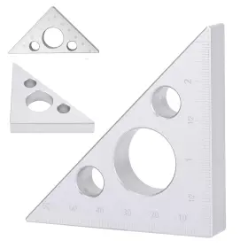 Gabrella Ga-1597-zjg-silver Aluminium Alloy Right Triangle Angle Ruler 45/90 Degrees Multi Constru