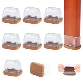 B0cq4bqgyn Gaguiup 8pcs Rectangle Chair Leg Floor Protectors Felt Silicone Caps Hardwood Outdoor 1