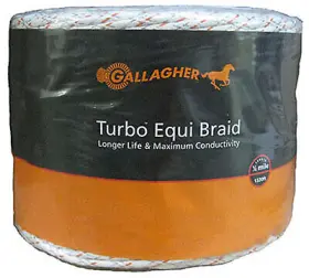 G62176 Gallagher North America Electric Fence Turbo Equibraid Ultra White 1/16- Inch X 1 312-ft. -g62176