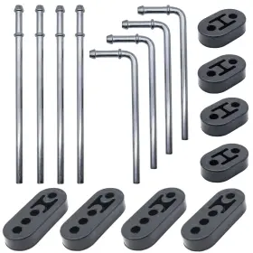 Ganluuree 798623199170 16pcs Rubber Exhaust Hanger Rod Set Heavy Duty 3/8 Inch 10mm 90 7.6 Long
