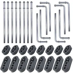 Ganluuree 798623199286 32pcs Heavy Duty Exhaust Hanger Rod Set 3/8 Inch 10mm 90 7.6 Long And Strai