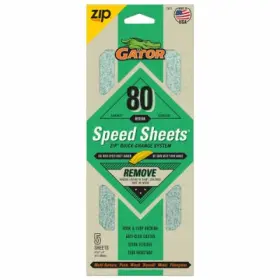 7471 Gator 5 Pack - Premium Sanding Speed Sheets Hook And Loop 80 Grit 3-2/3x9- Inch 5-pk