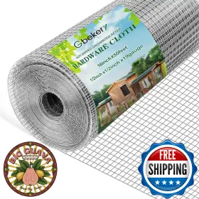 B0cnsm25br Gbekery Hardware Cloth 1/2 Inch 19 Gauge 16in X 50ft Hot-dip Galvanized Wire