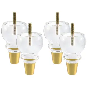 B0fpf578b3 Geesatis 4.8 Inch Acrylic Furniture Legs Gold Caps Set Of 4 Lucite Clear For Sof
