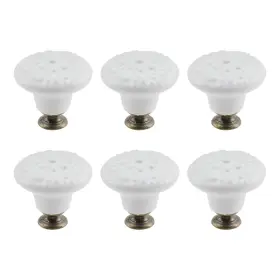 Zy06245251 Geesatis 6pcs Round Ceramic Drawer Knobs Cabinet Furniture 6 Pieces White