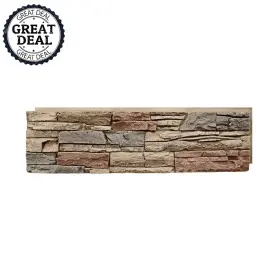Genstone 744759945310 Stacked Stone Desertz 12 Inch X 42 Composite Faux Veneer Siding Panel Interlocking