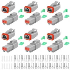 Dtk2-1 Gkg 2 Pin Deutsch Connector Kit 6 Sets Dt Gray