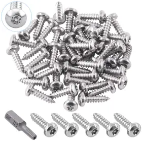 8x13meihuascrew-50p Glarks 1009-#8x13meihuascrew-50p 51pcs #8 X 1/2ftft Button Head Torx Security Sheet 50pcs