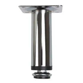 Gliderite 849376024445 Steel Furniture Legs With Leveling Screw Polished Silver