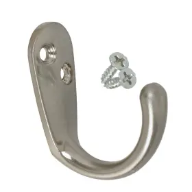 Gliderite 849376064809 5-pack 1-3/4 Inch Satin Nickel Single Coat Hooks