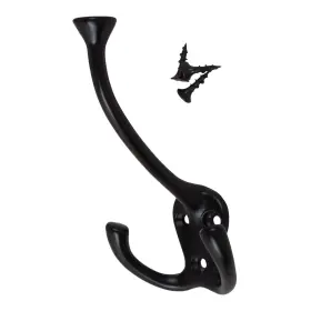 Gliderite 849376064816 5-pack 4-1/2 Inch Matte Black Coat Tri-hooks