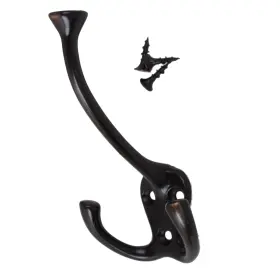 Gliderite 849376064823 5-pack 4-1/2 Inch Oil Rubbed Bronze Coat Tri-hooks