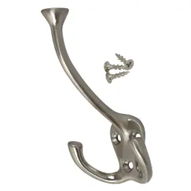 Gliderite 849376064830 5-pack 4-1/2 Inch Satin Nickel Coat Tri-hooks