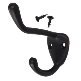 Gliderite 849376064861 5-pack 3 Inch Oil Rubbed Bronze Double Coat Hooks