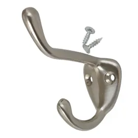 Gliderite 849376064885 5-pack 3 Inch Satin Nickel Double Coat Hooks