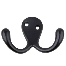 Gliderite 849376064915 5-pack 2 Inch Matte Black Double Coat Hooks