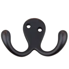 Gliderite 849376064922 5-pack 2 Inch Oil Rubbed Bronze Double Coat Hooks