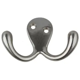 Gliderite 849376064939 5-pack 2 Inch Satin Nickel Double Coat Hooks