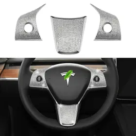 Ggshi-1190 Goodangie00 3pcs Bling Crystal Control Panel Decal Decoration Cover Sticker Trim Compatib