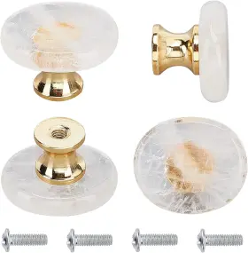 Find-wh0056-40p-04-us16 Gorgecraft 4pcs Small Quartz Crystal Knob Handmade Dresser Knobs Drawer White