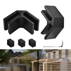 Gosure 762849162539 Railing Glass Clamps 4 Pack Balustrade Clamp For 5/16 Inch - 3/8 -1/2 Th