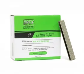 Gns18-25 Grex Power Tools L13 1 Inch 18 Ga 1/4 Wide Crown Staples Galvanized 5m